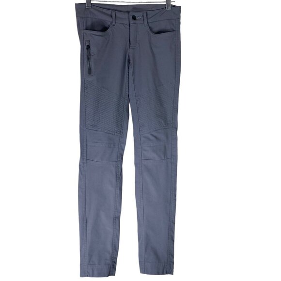 Lululemon Pants Size 8 Bust A Move Dark Gray Slim Leg Stretch Pockets Reflective - Picture 1 of 3